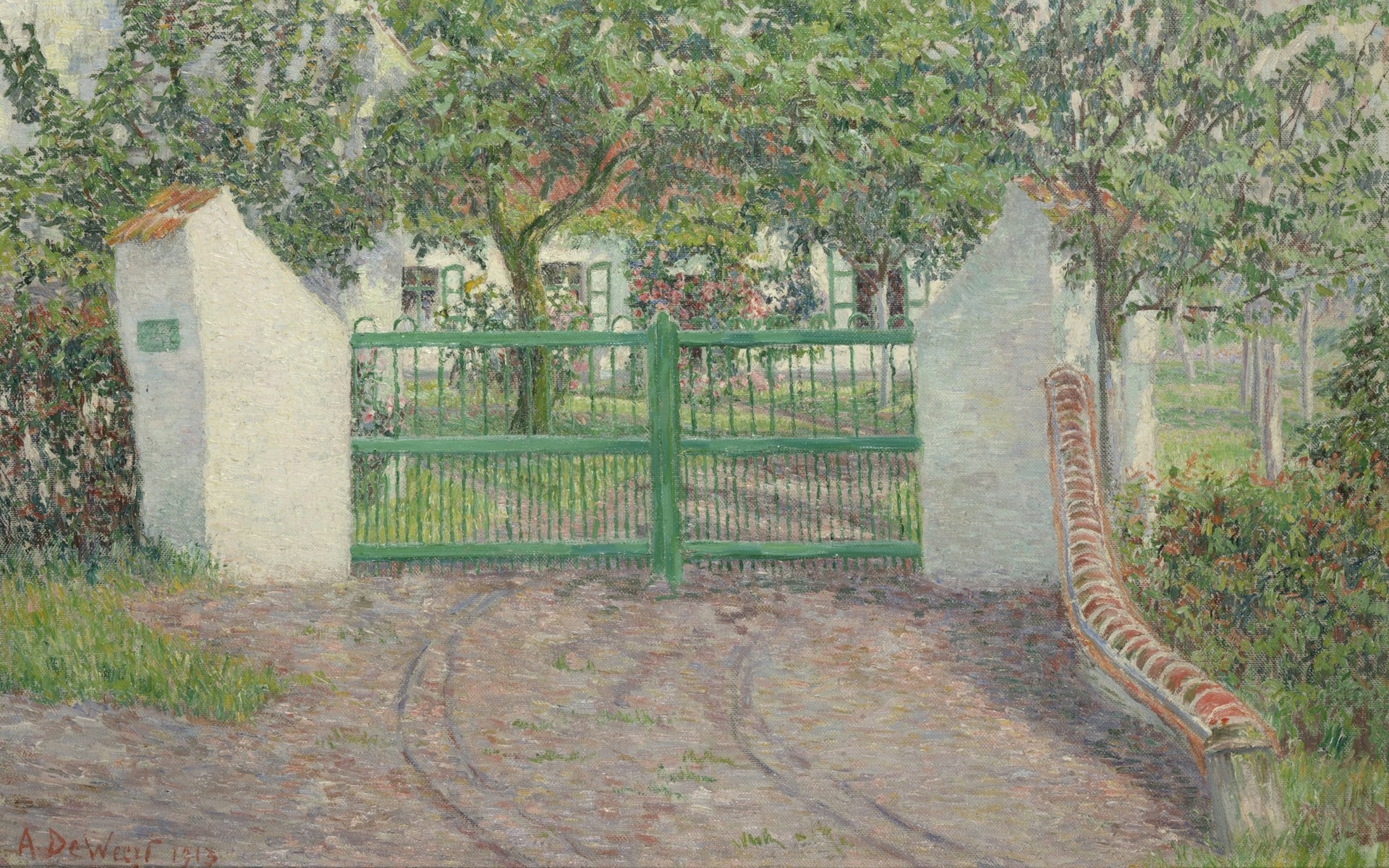 Sint-Martens-Latem, Latemse School, Impressionism, Belgische Kunst, Anna De Weert, the enterance of ter Neuve at Afsnee