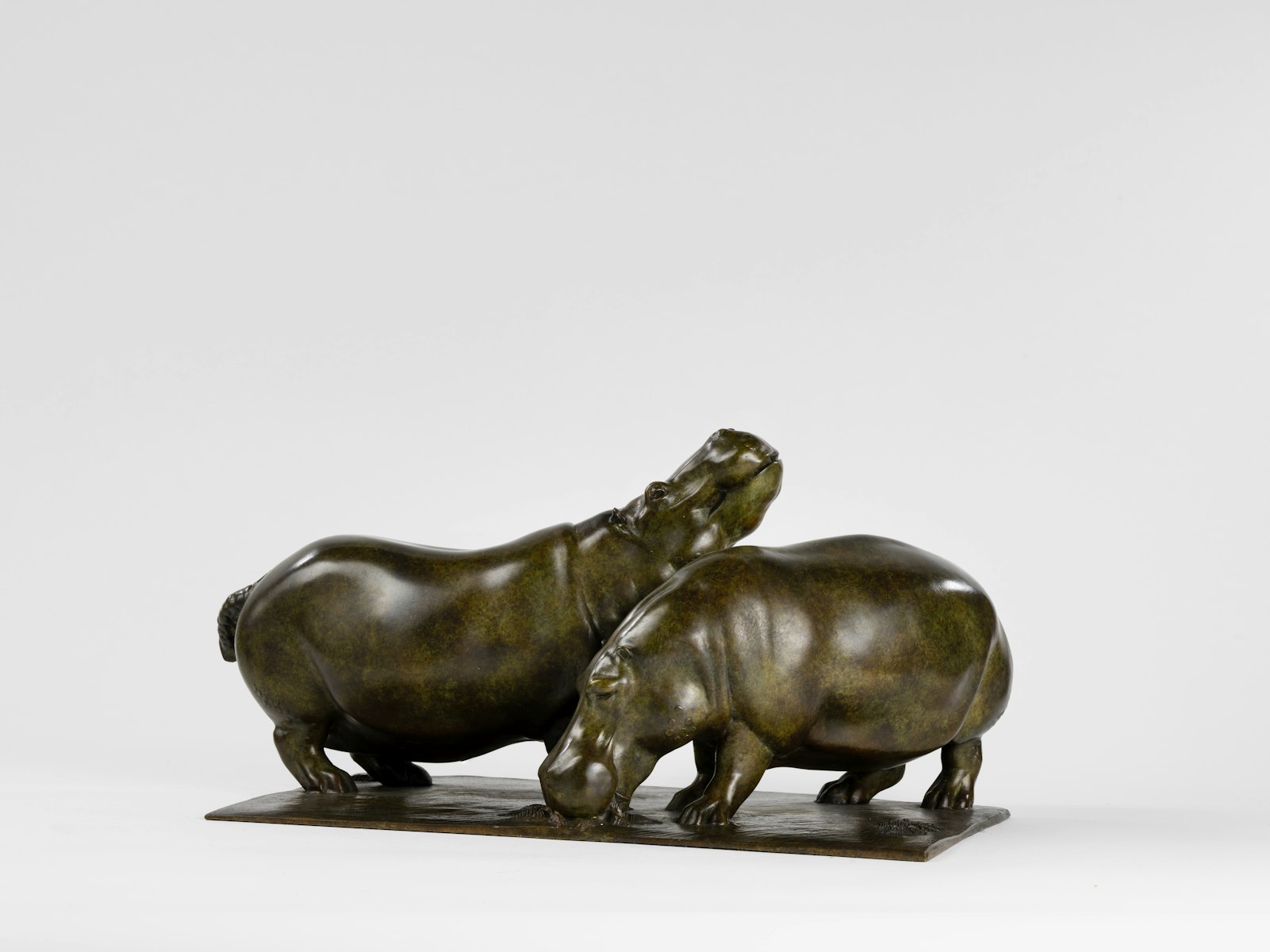 Jonathan Knight, Animalier, United Kingdom, Bronze, Two hippo's